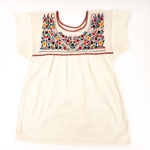 Vintage Mexican Embroidery Floral Blouse